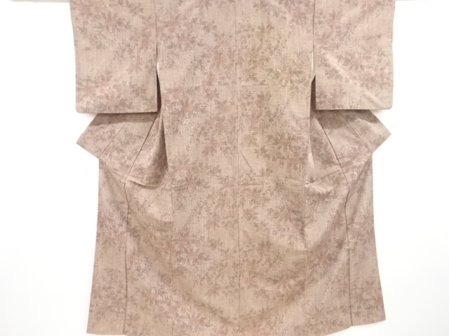JAPANESE KIMONO / ANTIQUE KIMONO / SILK / TSUMUGI / WOVEN FLOWER
